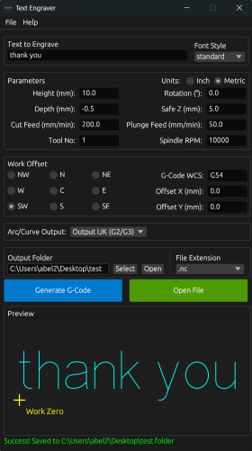 Text engraver program