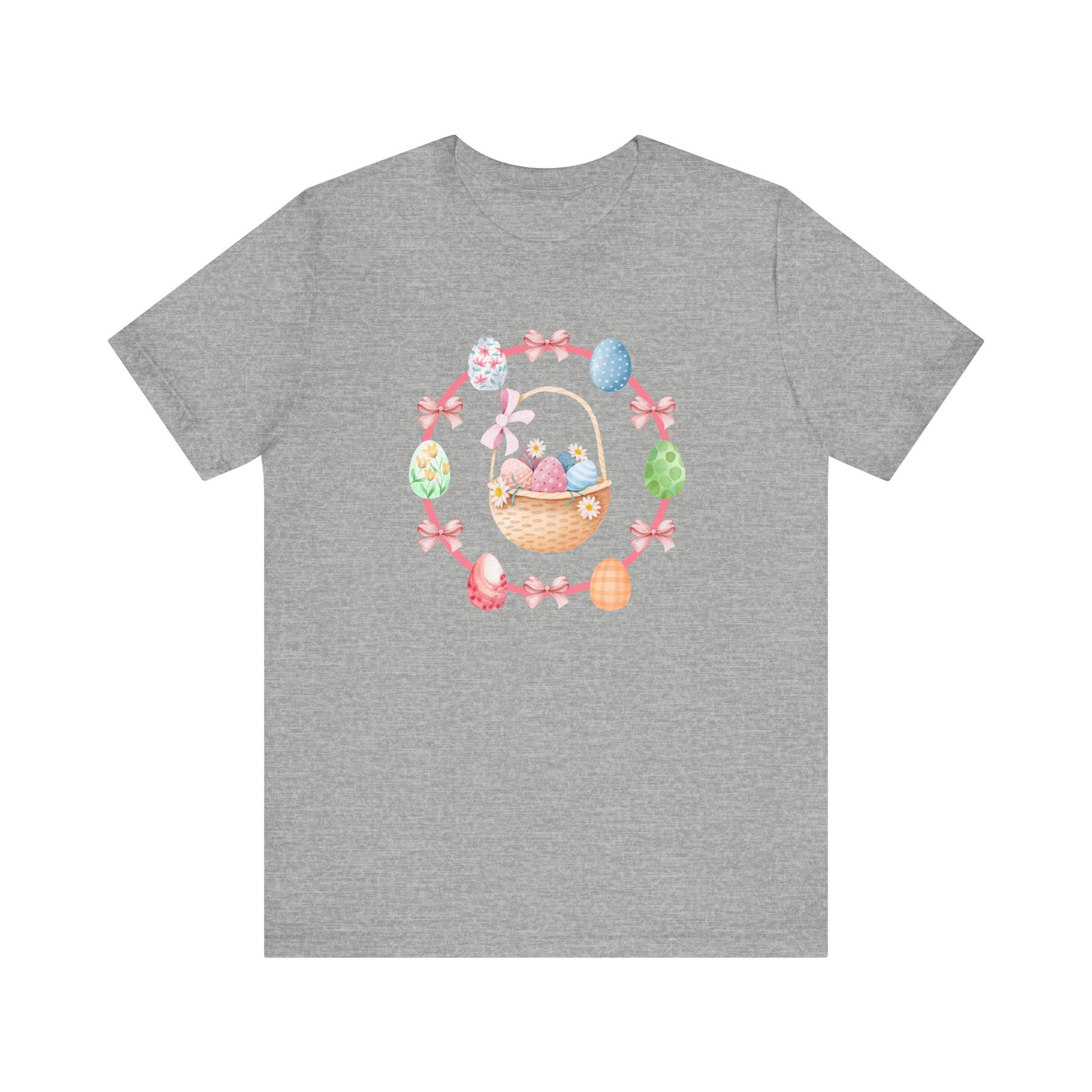 Coquette Easter Shirt, Pink Bow Easter Shirt, Easter egg shirt, Easter egg in basket shirt, Soft Girl Era