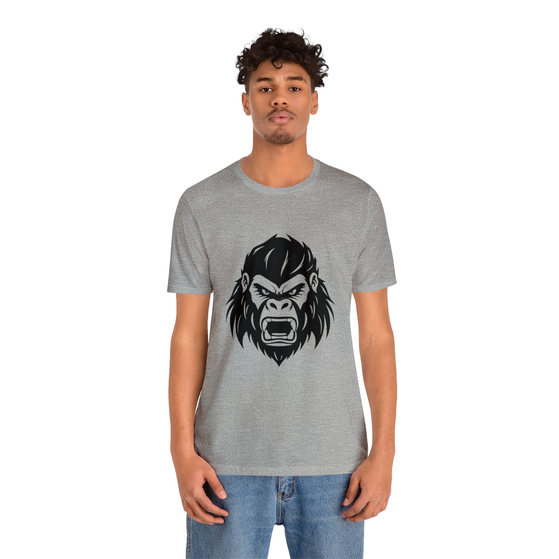 athletic heather color angry gorilla t-shirt