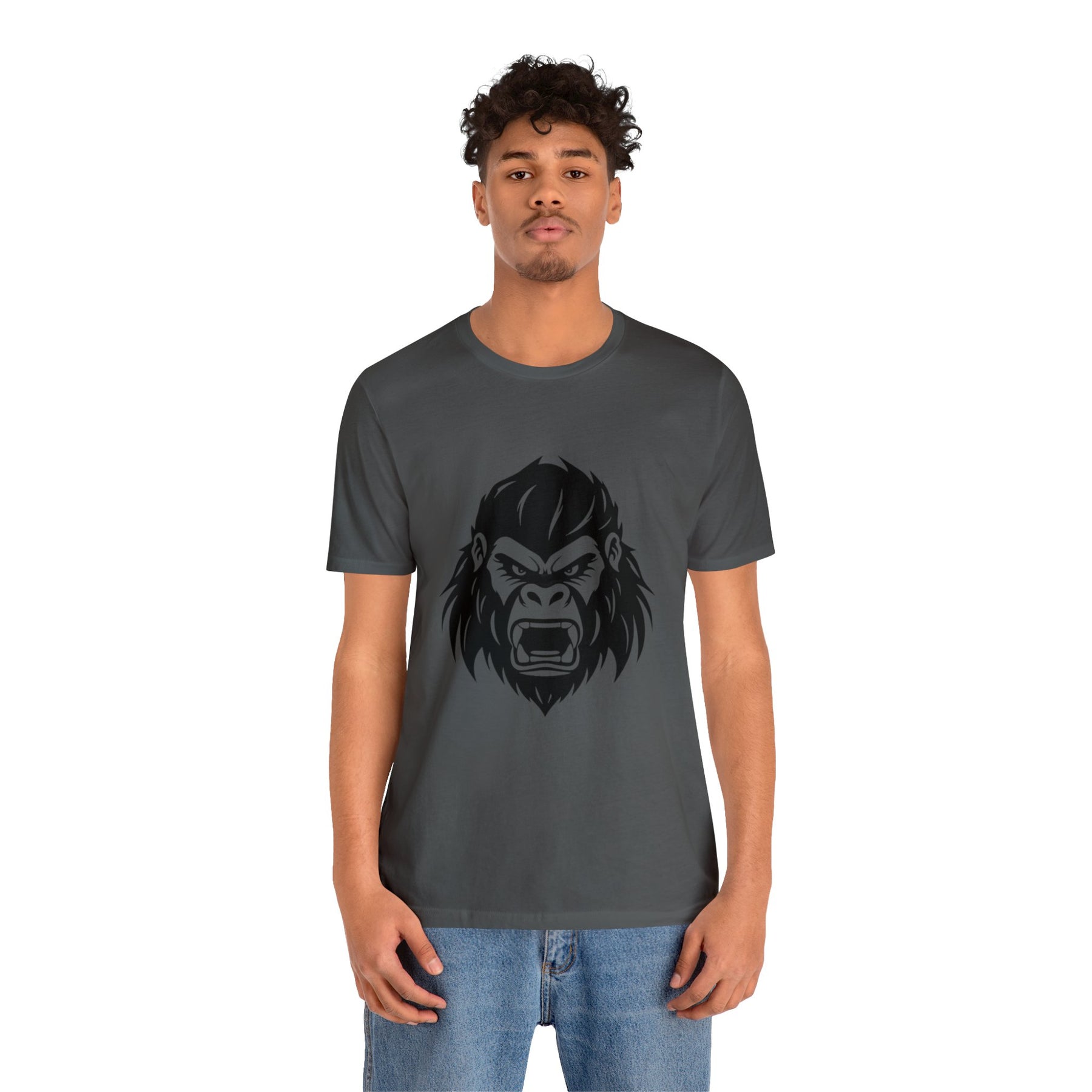 asphalt color angry gorilla t-shirt