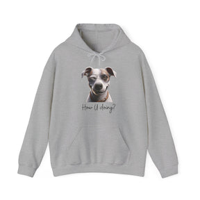 flirty dog on sport gray sweatshirt 