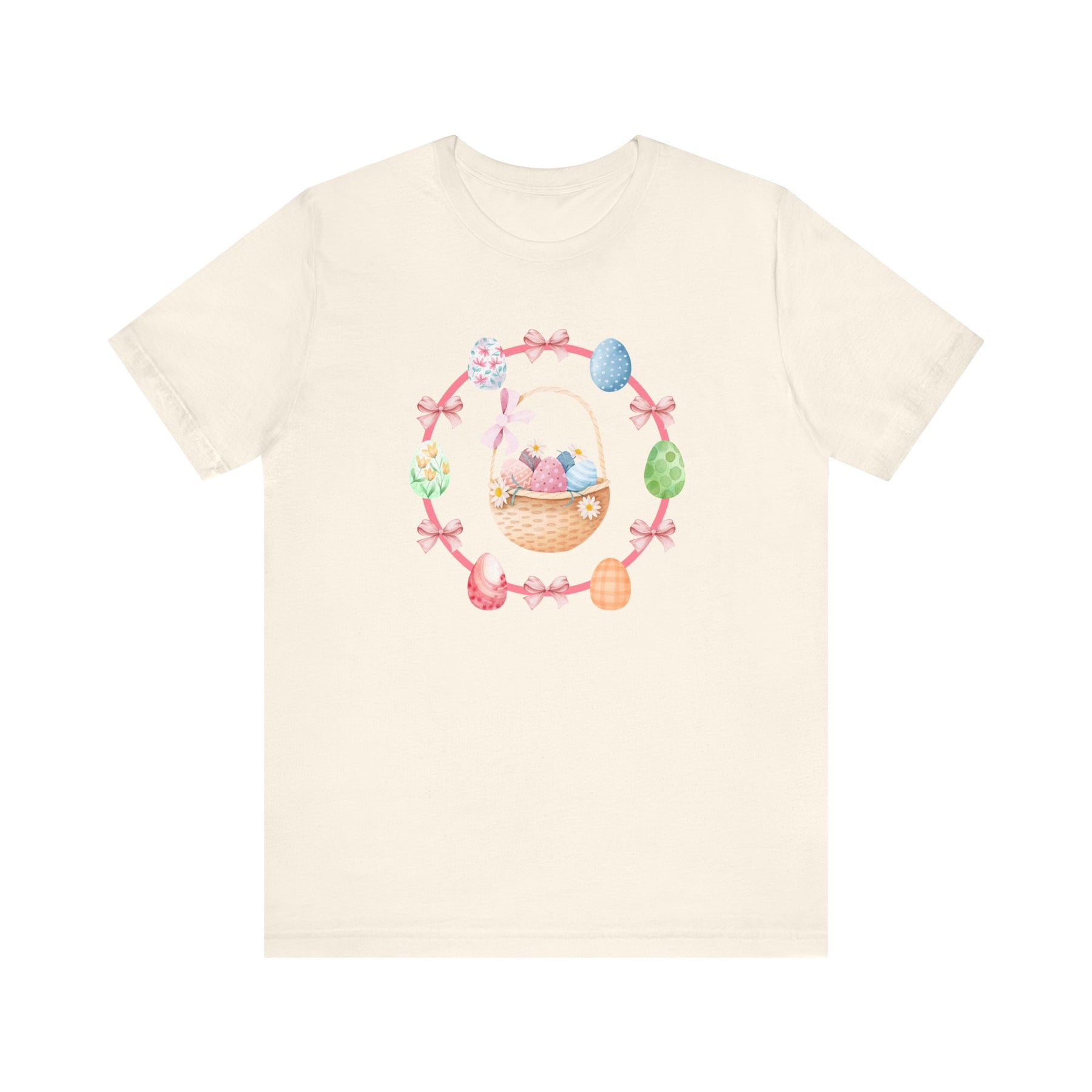 Coquette Easter Shirt, Pink Bow Easter Shirt, Easter egg shirt, Easter egg in basket shirt, Soft Girl Era