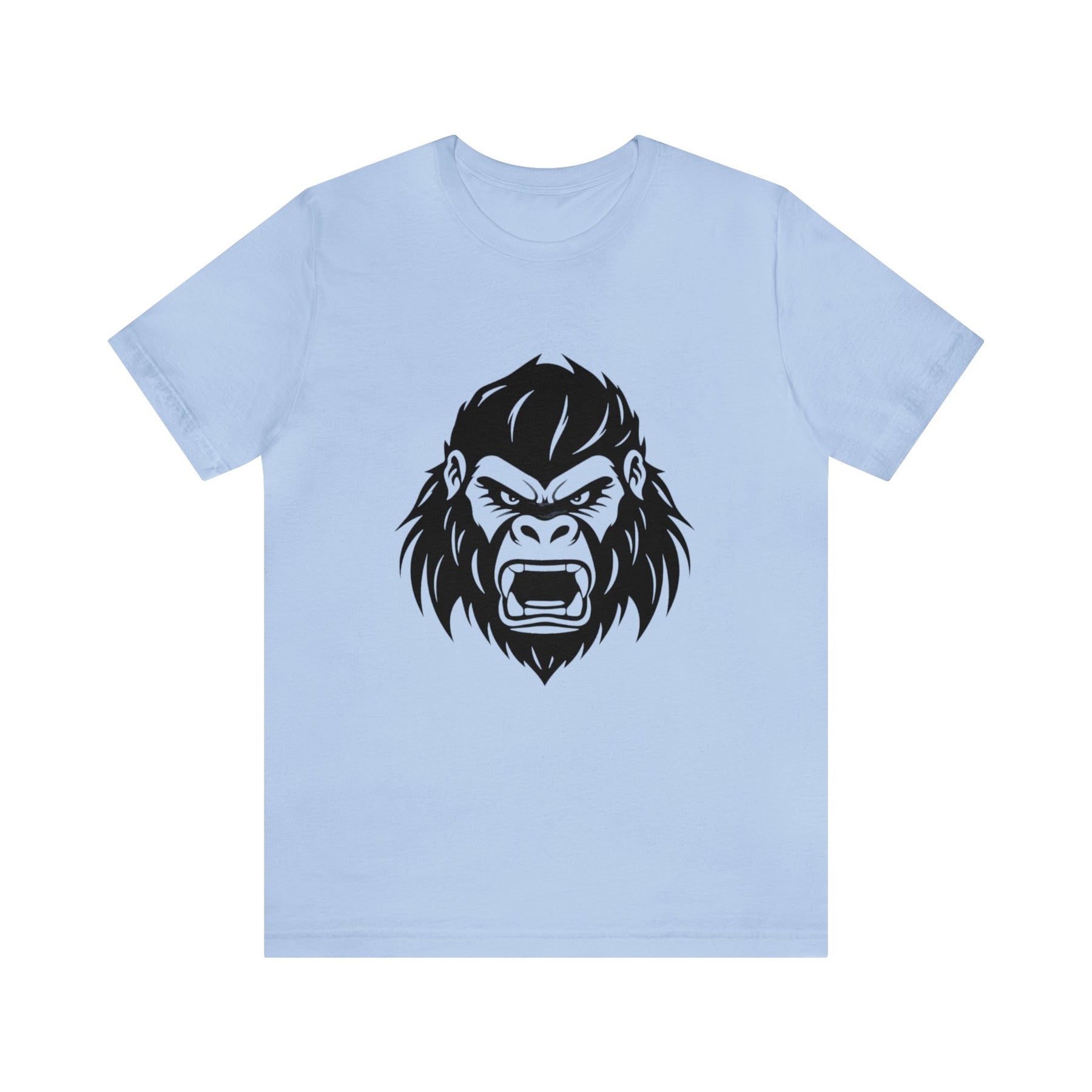 light blue color angry gorilla t-shirt