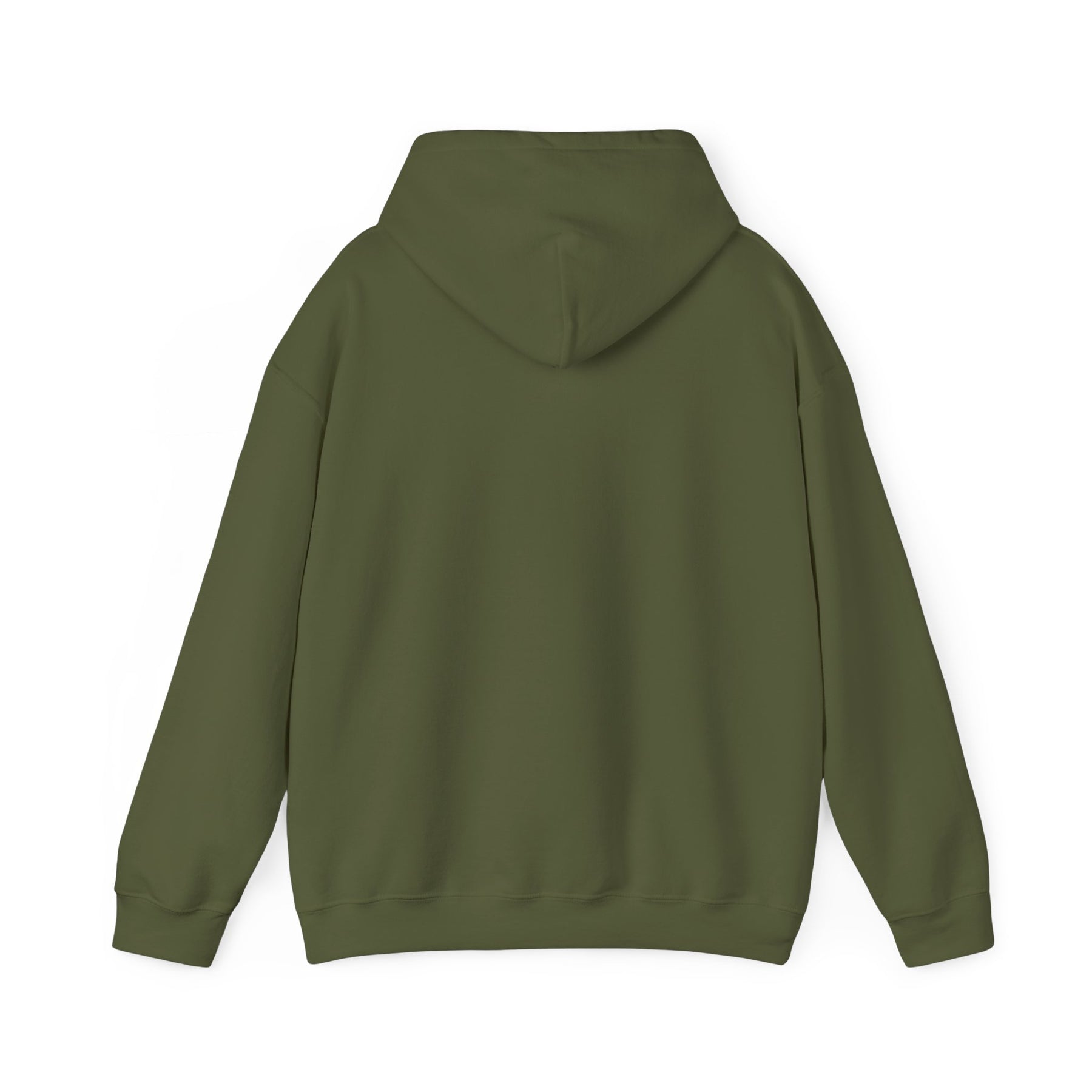 flirty dog on military green sweatshirt 