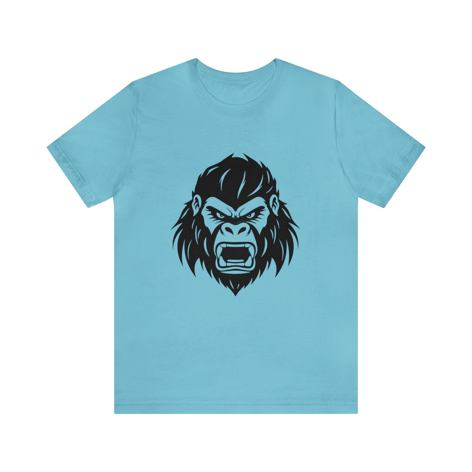 turquoise color angry gorilla t-shirt