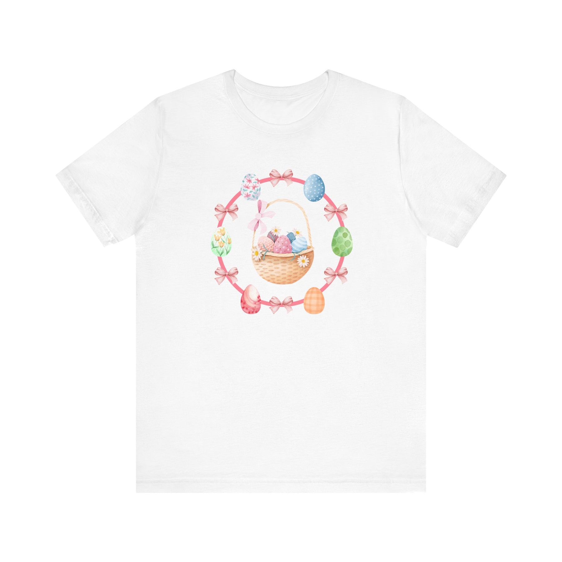 Coquette Easter Shirt, Pink Bow Easter Shirt, Easter egg shirt, Easter egg in basket shirt, Soft Girl Era