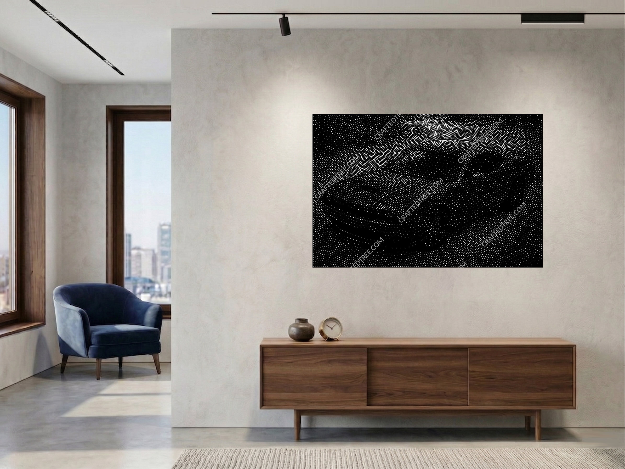 Dodge Challenger Stipple Art CNC File, Laser Engraving, Stippling Design (G-code)