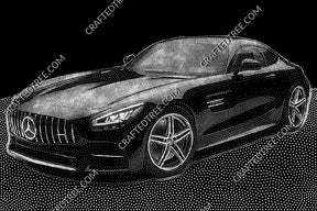 Mercedes AMG Stipple Art CNC File (Laser Engraving, Printing)