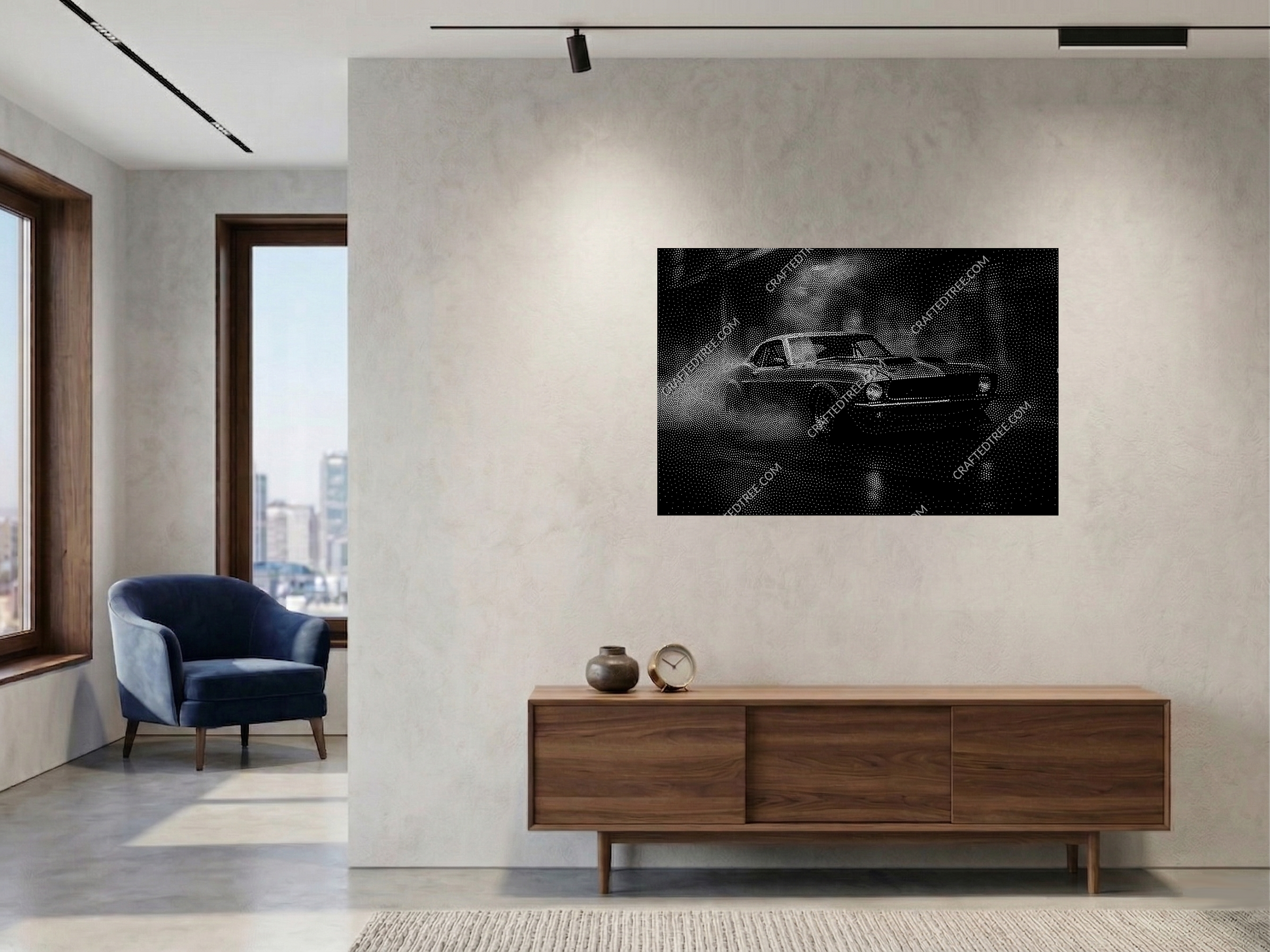 Mustang Stipple Art CNC File, Laser Engraving, Stippling Design (G-code)