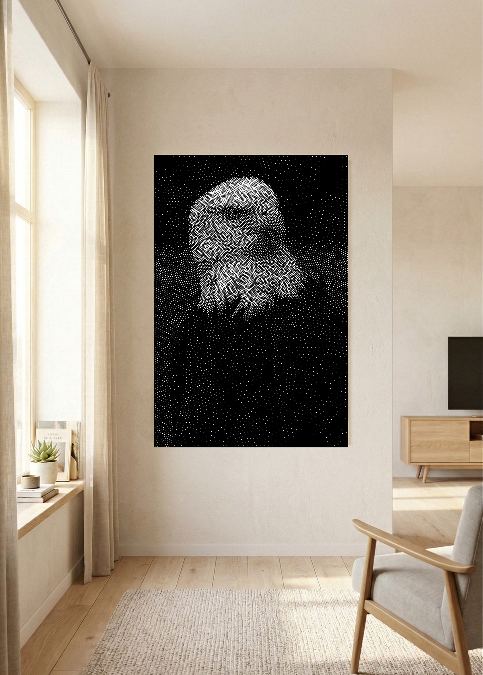 Bald Eagle Stipple Art CNC File, Laser Engraving, Stippling Design (G-code)