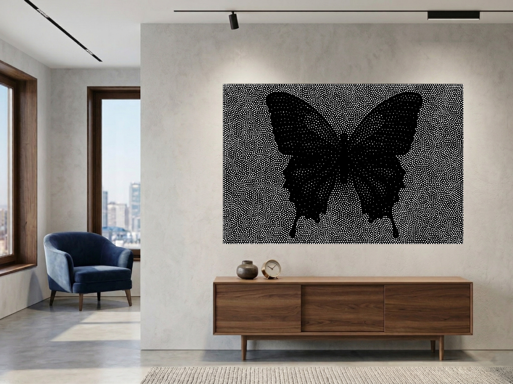Butterfly Stipple Art File, CNC Router, Laser Engraving (G-Code)