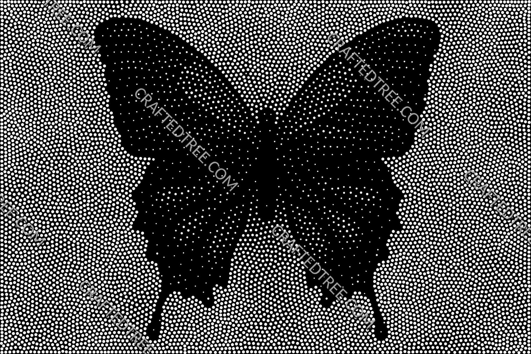 Butterfly Stipple Art File, CNC Router, Laser Engraving (G-Code)