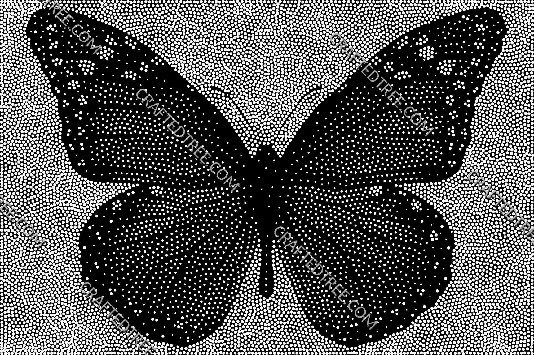 Butterfly Stipple Art CNC File, Laser Engraving, Printing (G-code)