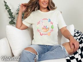 Coquette Easter Shirt, Pink Bow Easter Shirt, Easter egg shirt, Easter egg in basket shirt, Soft Girl Era