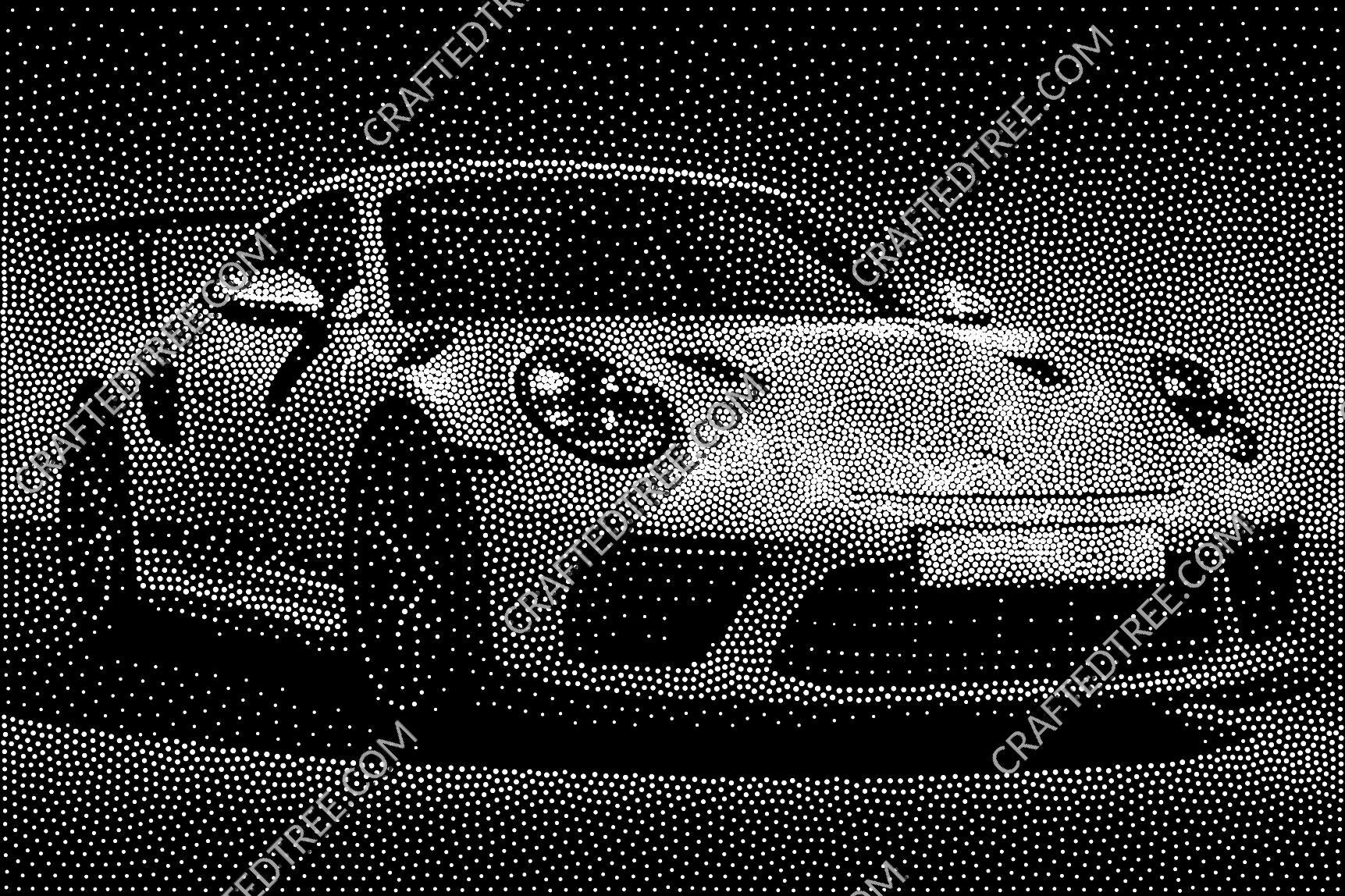 Porsche 911 GT3 RS Stippling Art File (CNC, Laser, Print)