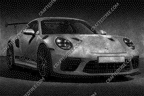 Porsche 911 GT3 RS Stippling Art File (CNC, Laser, Print)