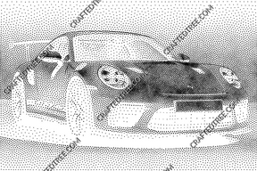 Porsche 911 GT3 RS Stippling Art File (CNC, Laser, Print)