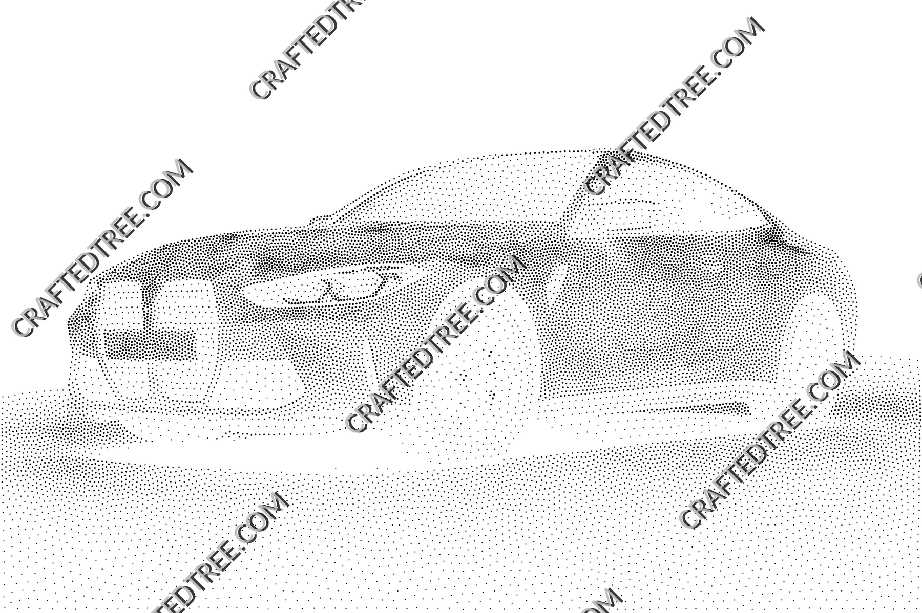 BMW M4 Stipple Art CNC router G-code file, Image file for laser engraving or printing