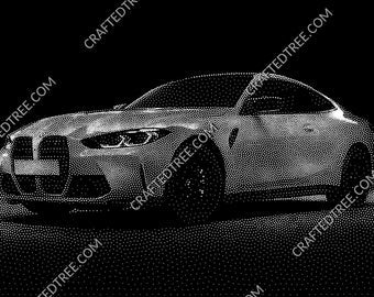 BMW M4 Stipple Art CNC G-code File