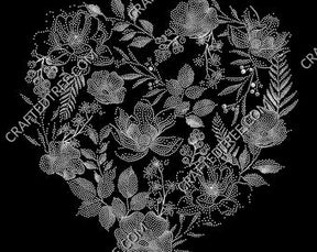 Floral Heart Stipple Art CNC File