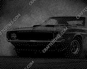 Drifting Muscle Car Stipple Art CNC File