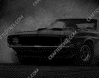 Drifting Muscle Car Stipple Art CNC File
