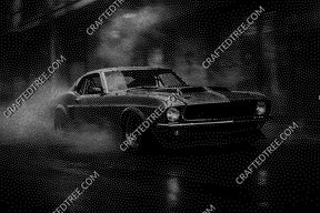 Mustang Stipple Art CNC File, Laser Engraving, Stippling Design (G-code)
