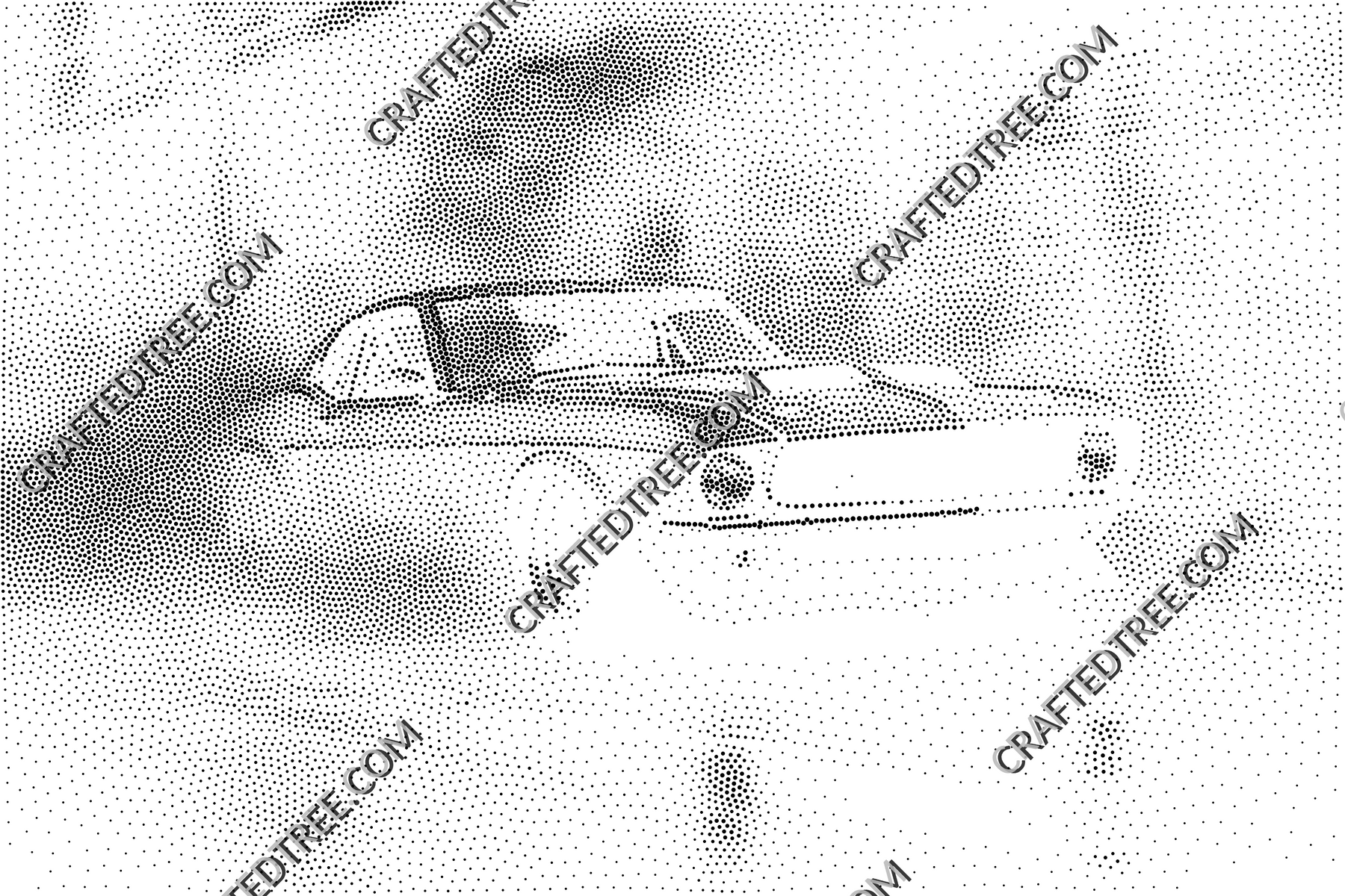 Mustang Stipple Art CNC File, Laser Engraving, Stippling Design (G-code)
