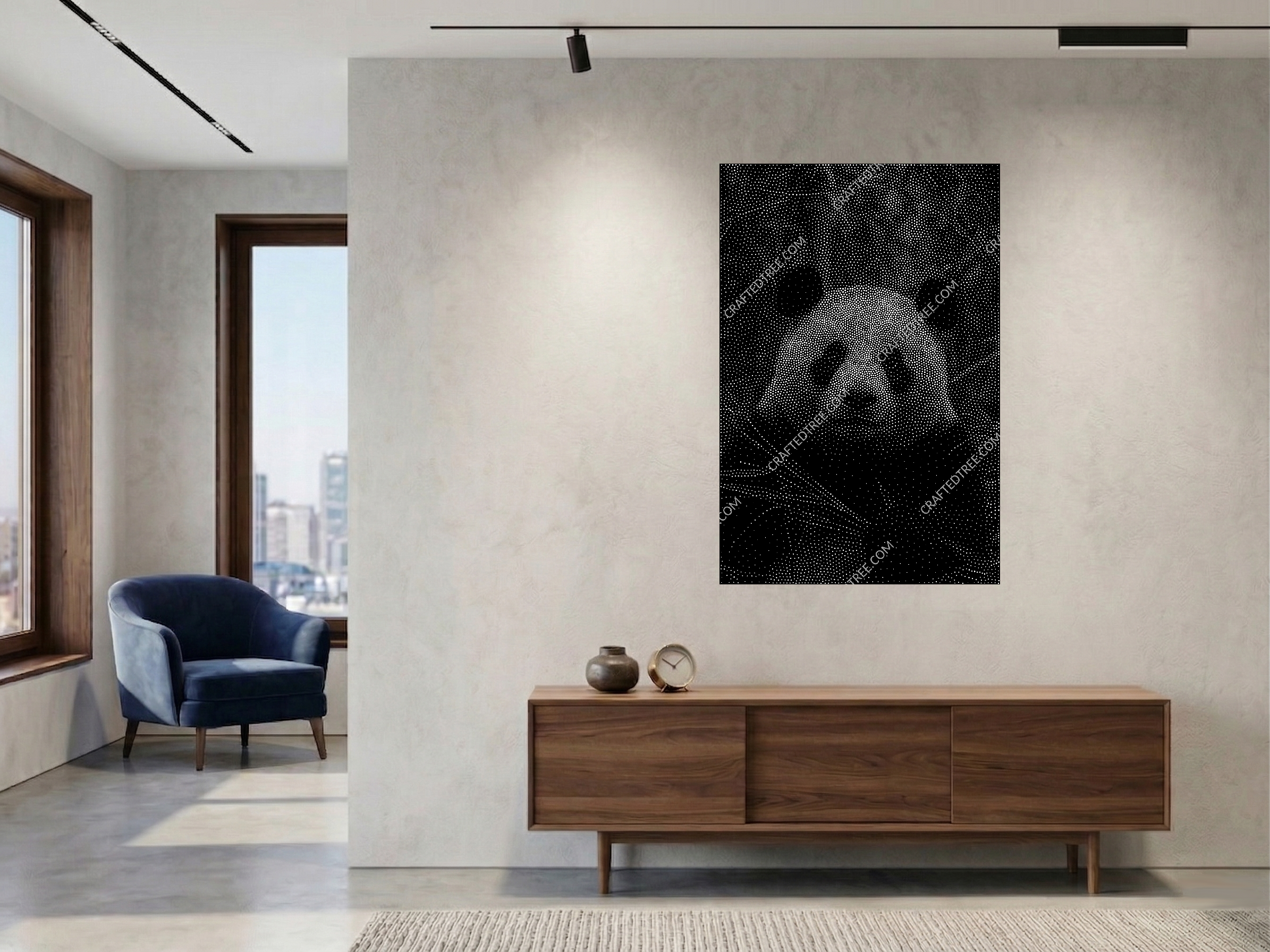 Panda Stipple Art CNC File, Laser Engraving, Stippling Design (G-code)