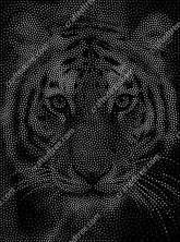 Tiger Stippling Wall Art Image and G-code for CNC Router, Laser Engraving or Printing