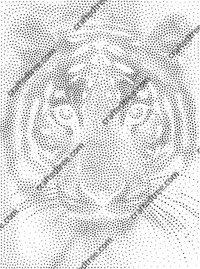 Tiger Stippling Wall Art Image and G-code for CNC Router, Laser Engraving or Printing
