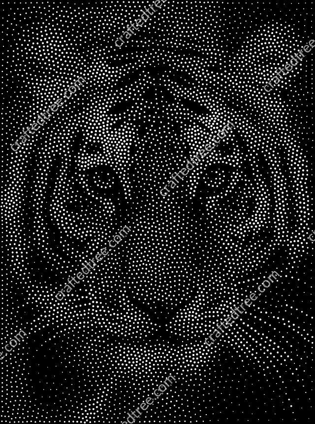 Tiger Stippling Wall Art Image and G-code for CNC Router, Laser Engraving or Printing