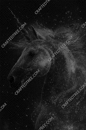 Unicorn Stipple Art CNC File, Laser Engraving, Stippling Design (G-code)