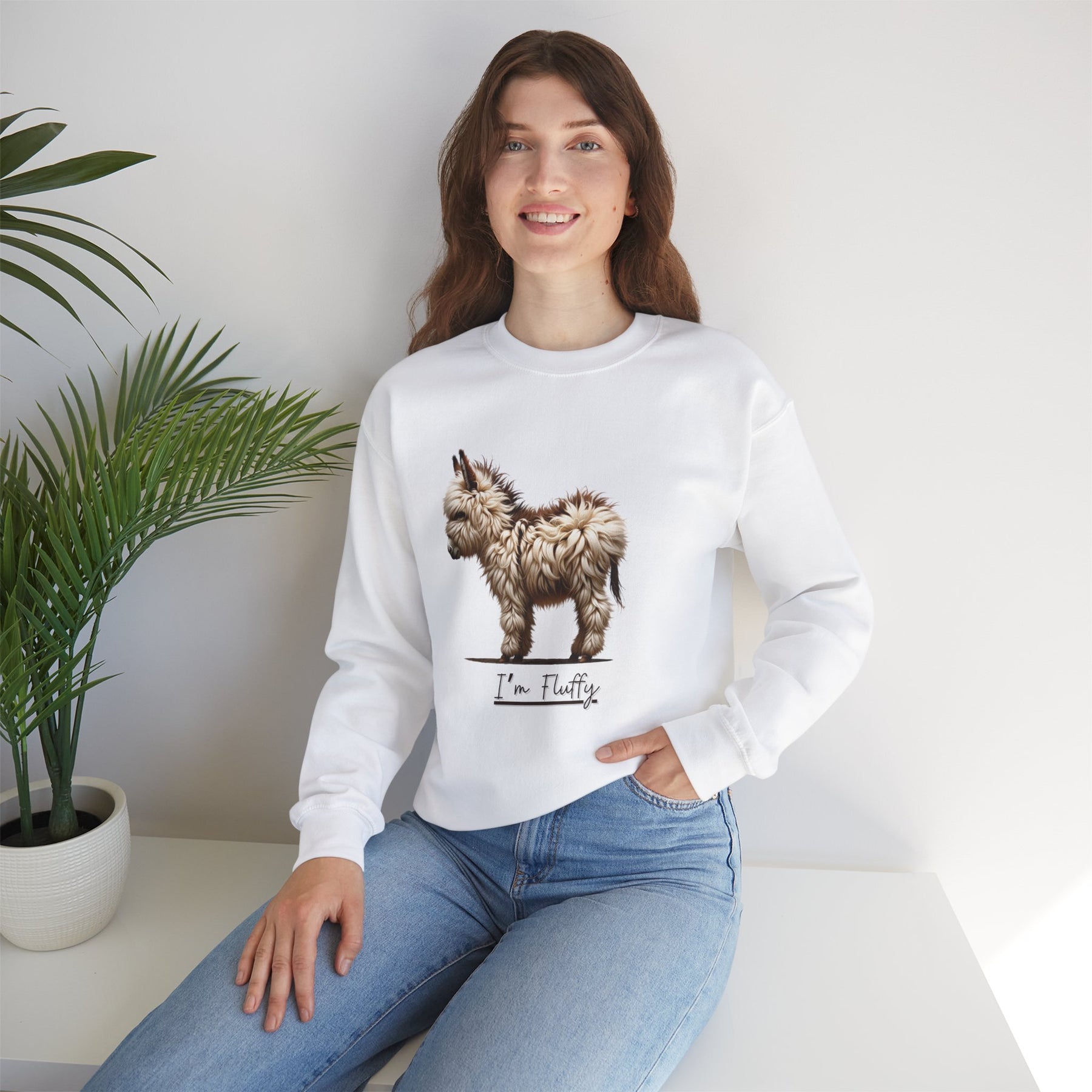 Fluffy Donkey printed Crewneck Sweatshirt